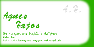 agnes hajos business card